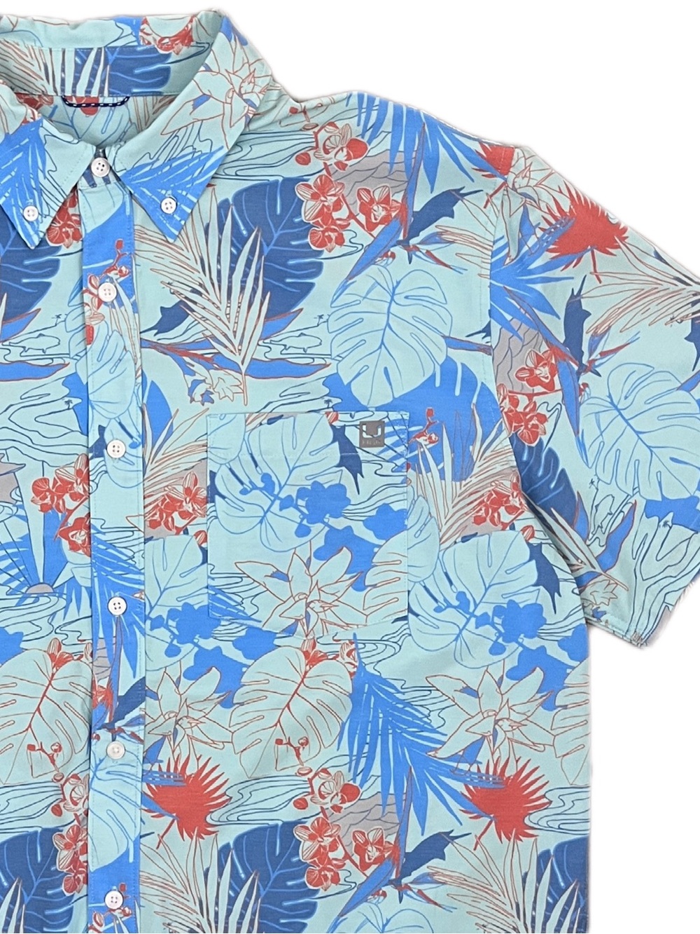 Huk Fishing Kona Tropical Floral Casual Size XL Button-Front Shirt